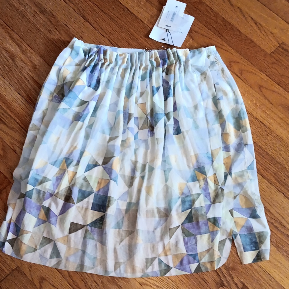 NWT O'2nd Obzee Abstract Geometric Print Skirt with Pockets 🩷 Size 10
